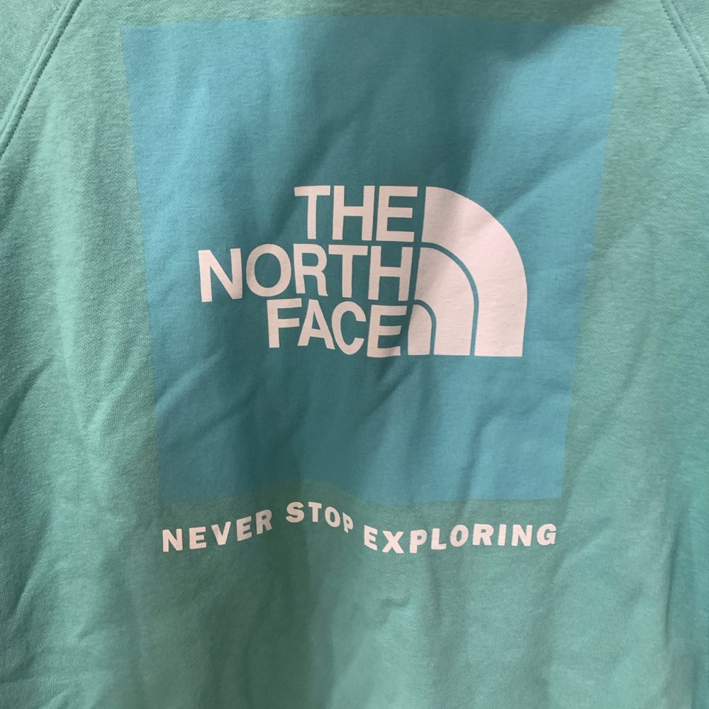 The North Face Turquoise Hooded Sweatshirt Size M - Picture 9 of 9
